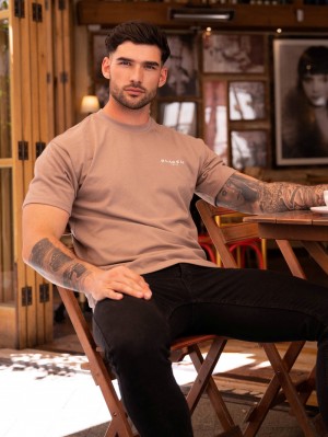 Blakely Blakely London Relaxed Fit T-Shirt Braun | HWZ842190