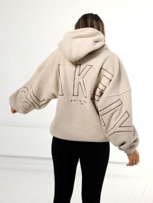 Blakely Borg Isabel Oversized Hoodie Tan | GZB635184