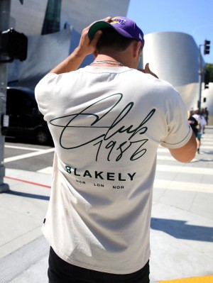 Blakely Club Relaxed T-Shirt Chalk | OTW697108