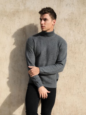 Blakely Hemsworth Roll Neck Jumper Charcoal | IVL523981