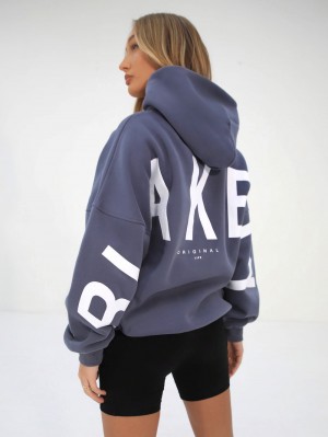 Blakely Isabel Oversized Hoodie Blau | QKS378624