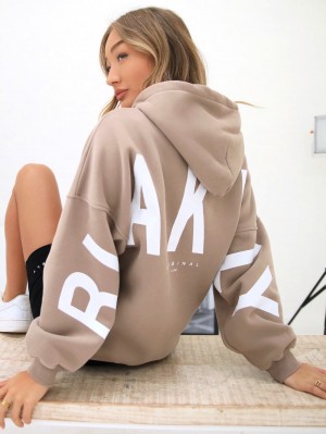 Blakely Isabel Oversized Hoodie Braun | JXY864327