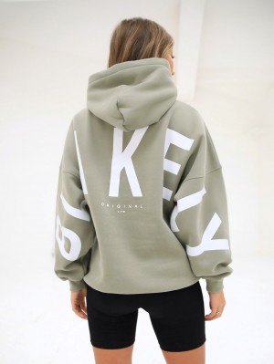 Blakely Isabel Oversized Hoodie Olivgrün | ESN364218