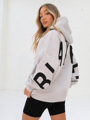 Blakely Isabel Oversized Hoodie Stone | EHP725316