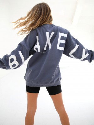 Blakely Isabel Oversized Jumper Blau | SLY640971