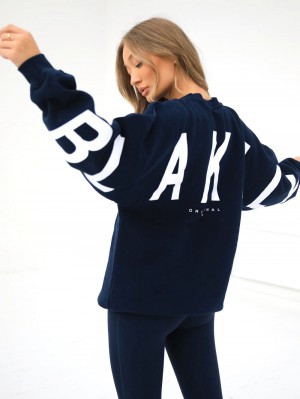 Blakely Isabel Oversized Jumper Navy Blau | RQA165972