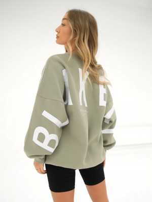 Blakely Isabel Oversized Jumper Olivgrün | KYW289365