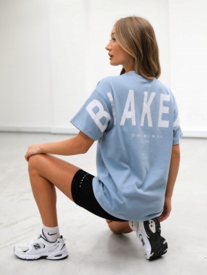 Blakely Isabel Oversized T-Shirt Blau | HWI053128