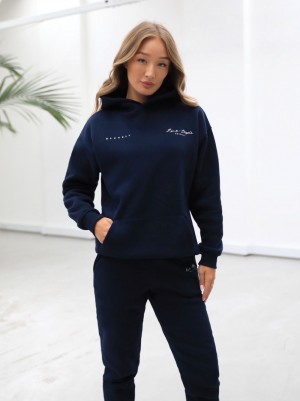 Blakely Life & Style Oversized Hoodie Navy Blau | EIT701452