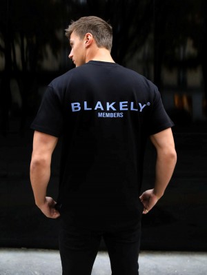 Blakely Members Relaxed T-Shirt Schwarz Blau | MIY516842