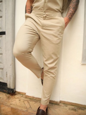 Blakely Nador Linen-Blend Trousers Tan | KUE276458