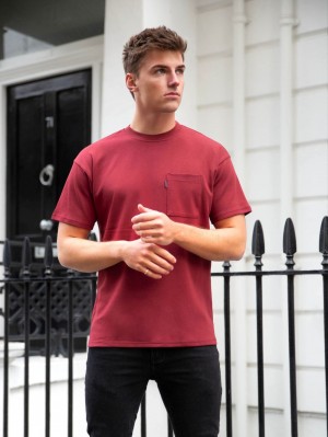 Blakely Relaxed Pocket T-Shirt Bordeaux | XZK879136