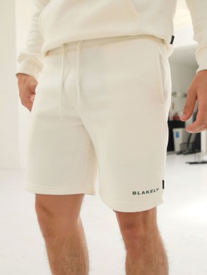 Blakely Riviera Initial Jogger Shorts Ivory | OVQ284570