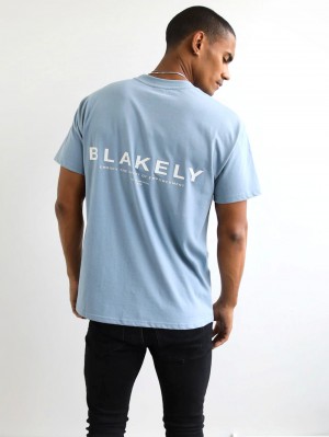 Blakely Statement Relaxed T-Shirt Blau | MJP978016