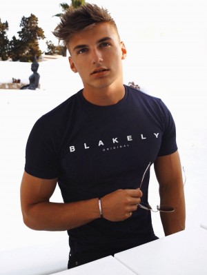 Blakely Stockbridge T-Shirt Navy | RZH291640