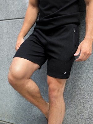 Blakely Toulon Textured Shorts Schwarz | NFM703642