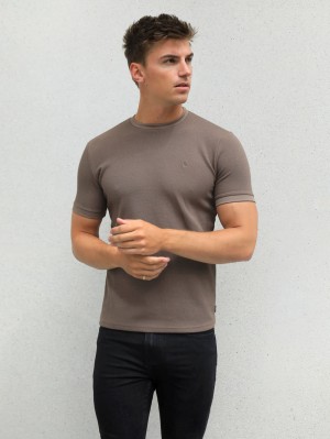 Blakely Toulon Textured T-Shirt Braun | PQY650278