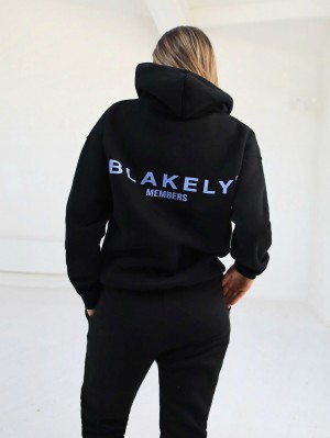 Blakely Women's Members Relaxed Hoodie Schwarz Blau | VKH193265