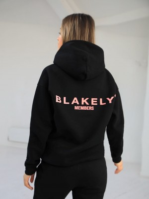 Blakely Women's Members Relaxed Hoodie Schwarz Rosa | QMY847196