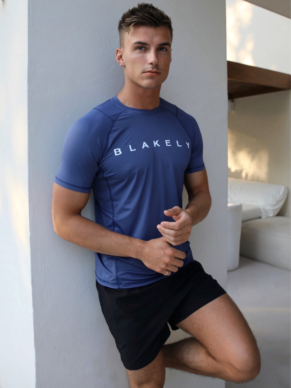 Blakely Alert Gym T-Shirt Blau | KCE094827