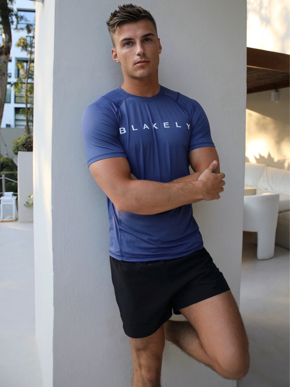 Blakely Alert Gym T-Shirt Blau | KRZ097238