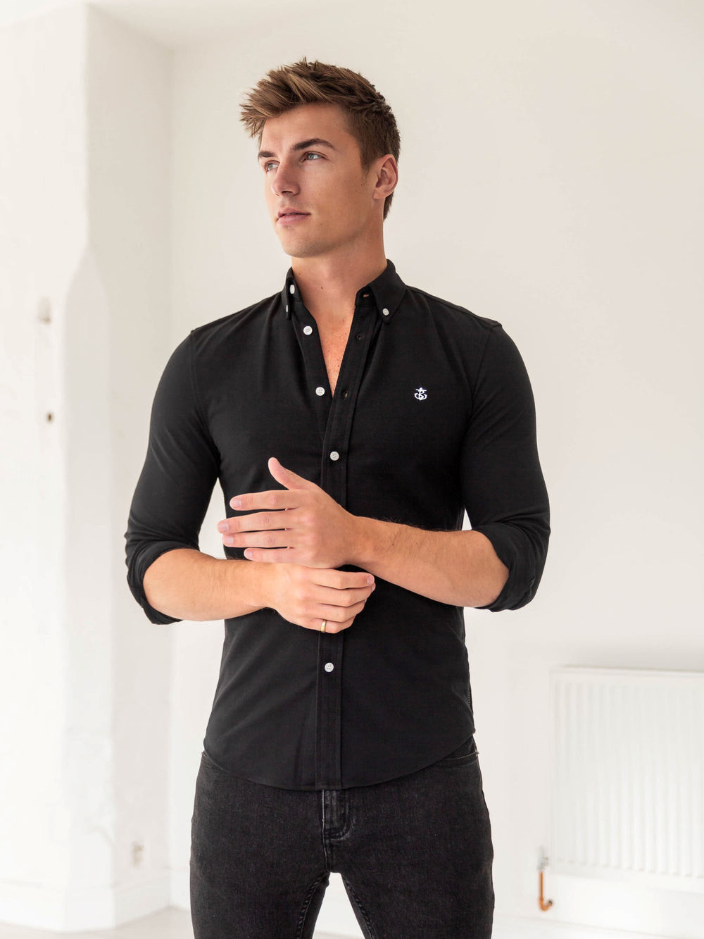 Blakely Arlo Soft Stretch Shirt Schwarz | HKV724586