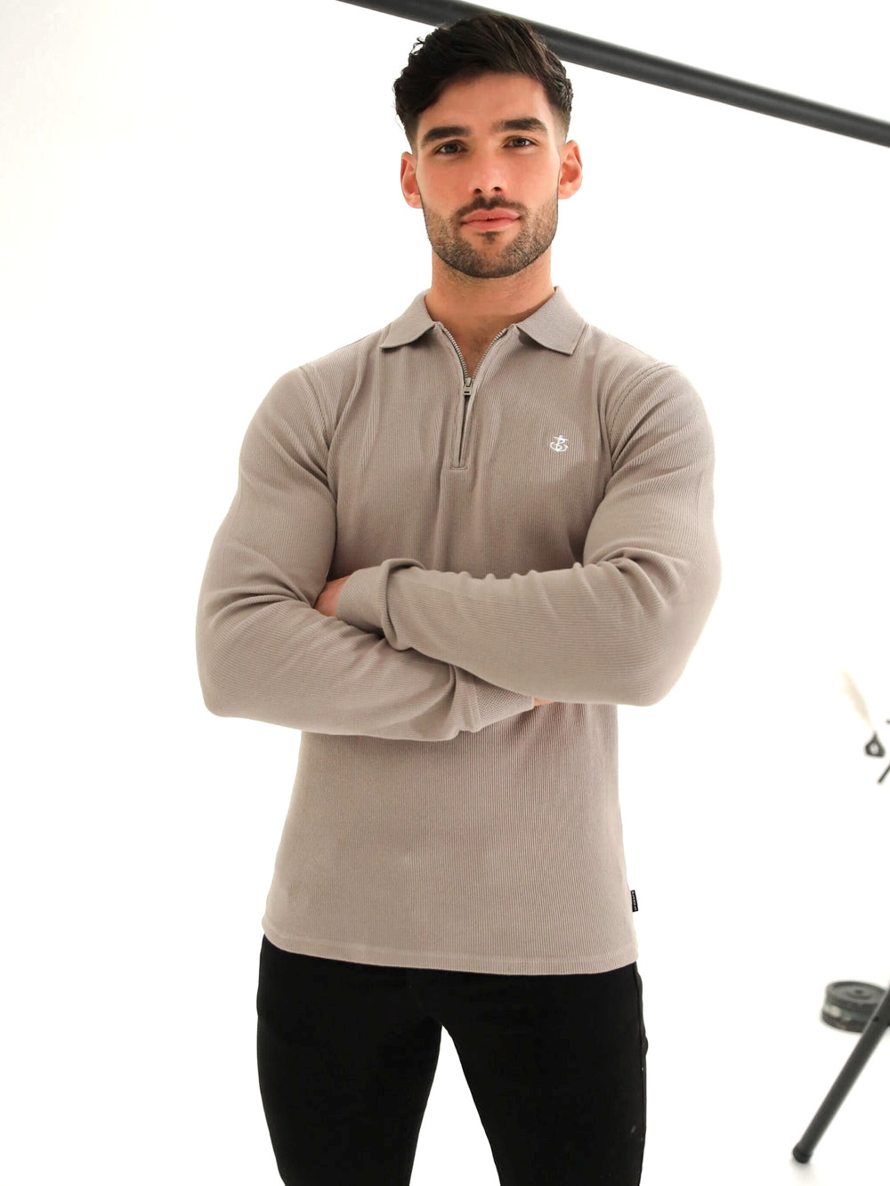 Blakely Aspen Long Sleeve Polo Stone | XKY156280