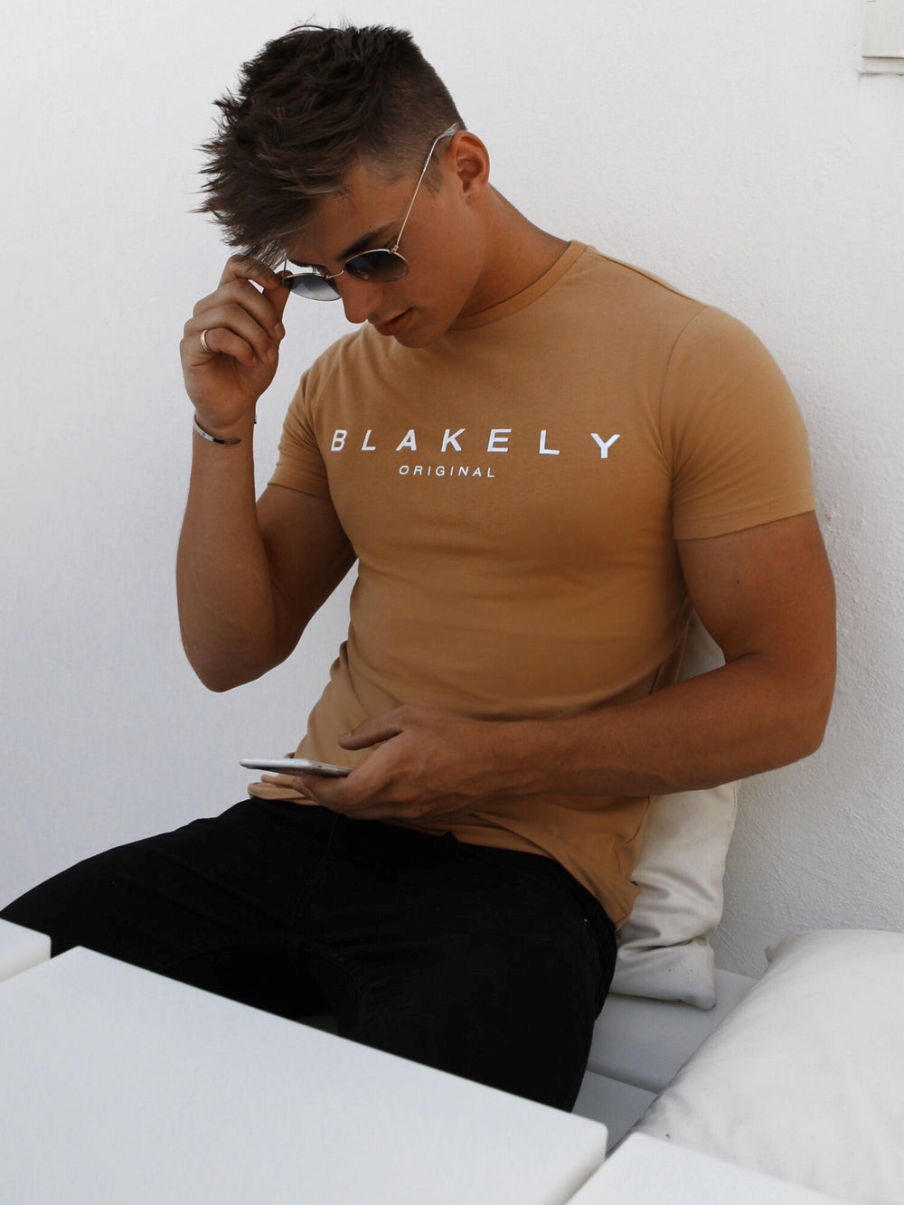 Blakely Axson T-Shirt Gold | SUB920167