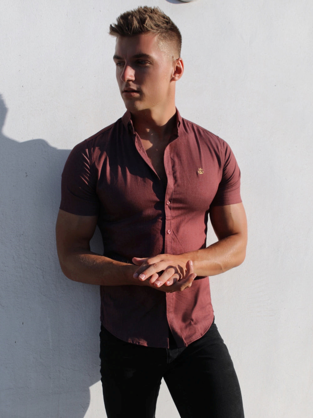 Blakely Brisbane Short Sleeve Shirt Bordeaux | BLF752306