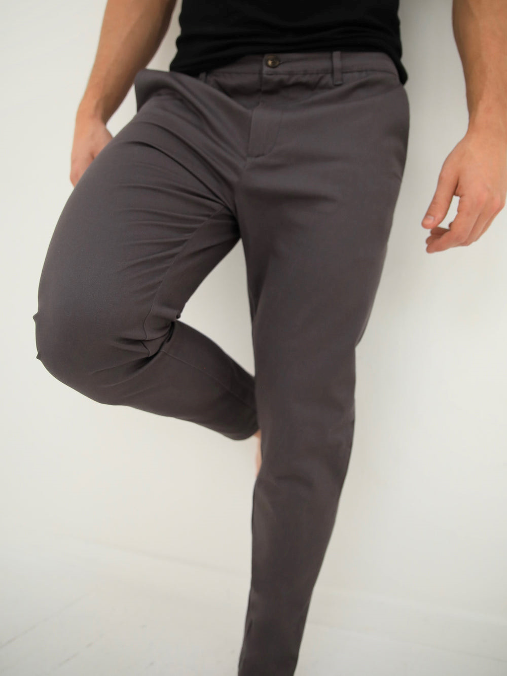 Blakely Cavill Slim Fit Tailored Chinos Charcoal | KMB563728