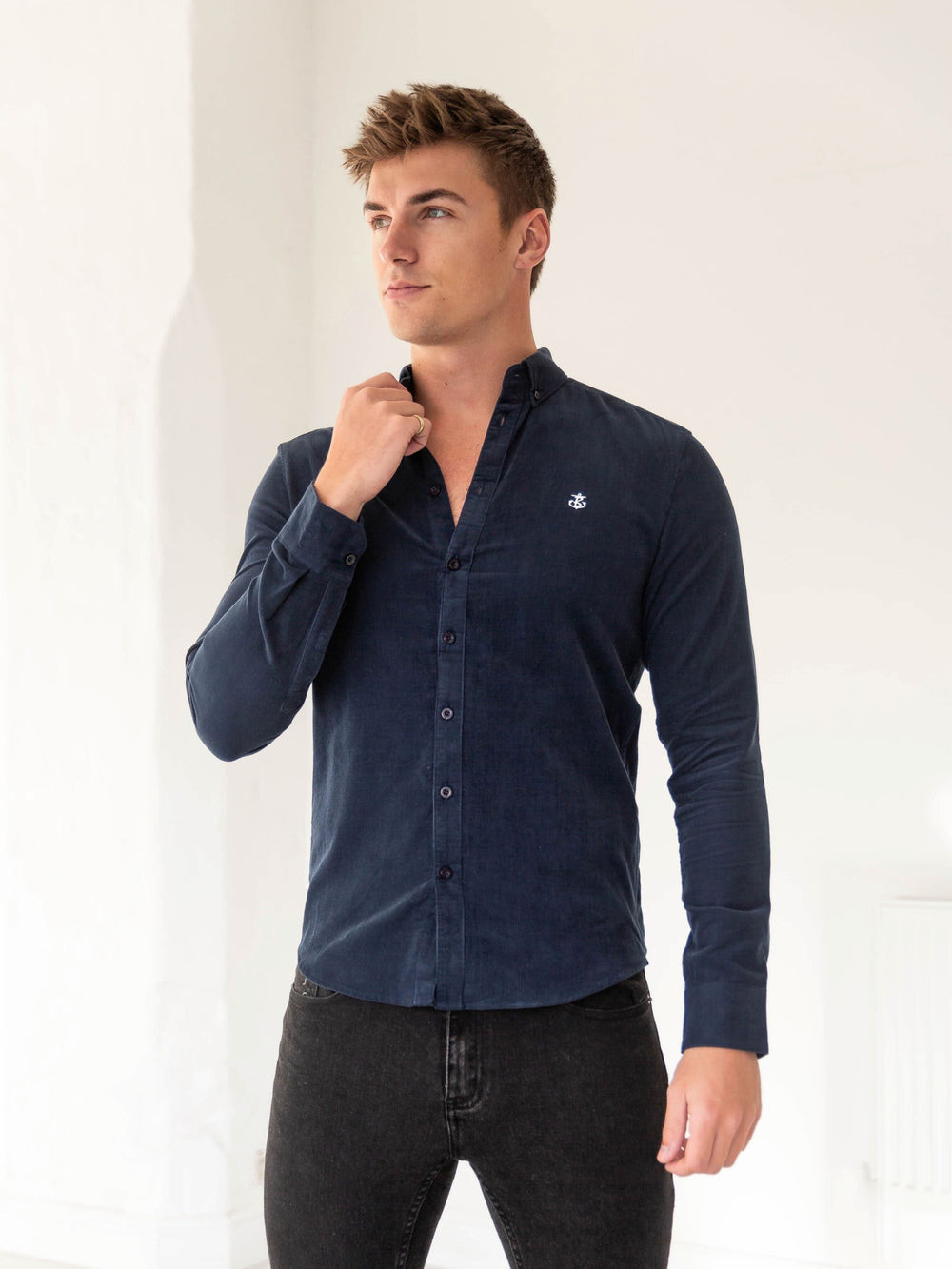 Blakely Cord Shirt Navy | NZK587690