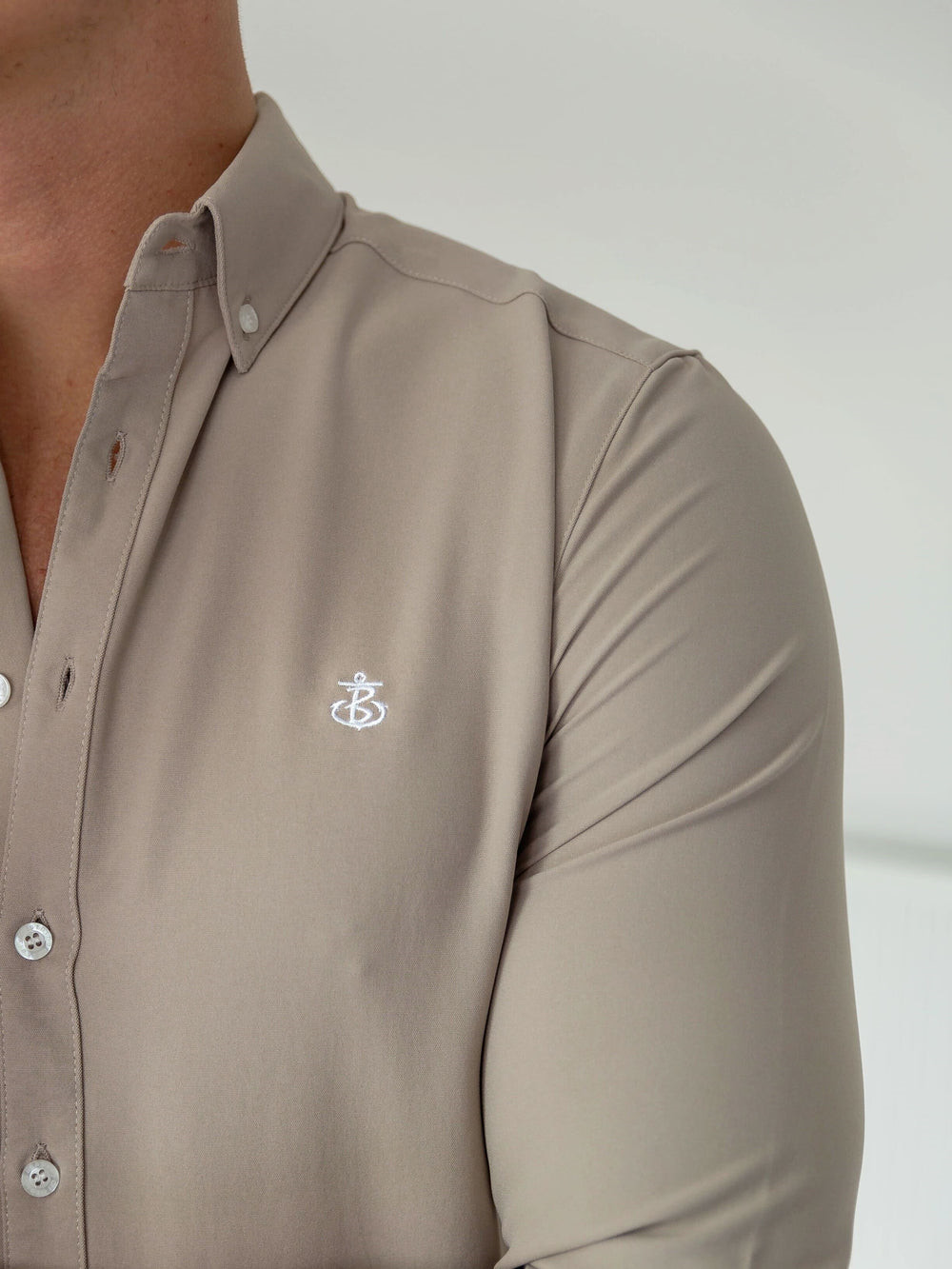 Blakely Furbank Fitted Stretch Shirt Tan | EJL135064