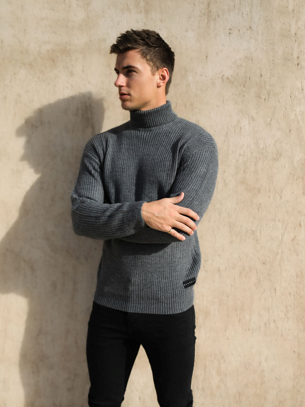 Blakely Hemsworth Roll Neck Jumper Charcoal | IVL523981