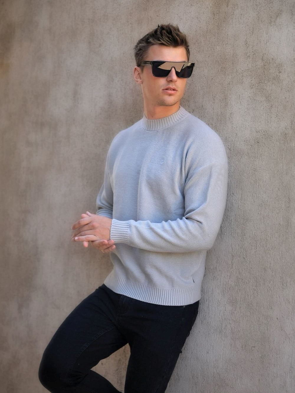 Blakely Huxley Knit Jumper Pale Concrete | JVF297851