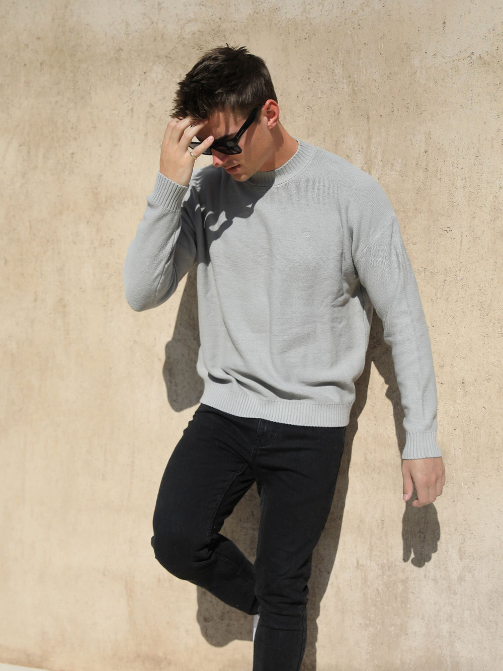 Blakely Huxley Knit Jumper Pale Concrete | JVF297851