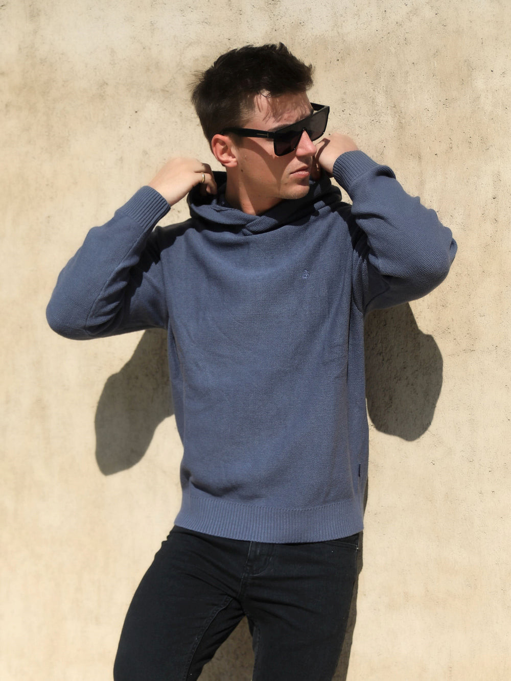 Blakely Huxley Knitted Hoodie Blau | YDU741560