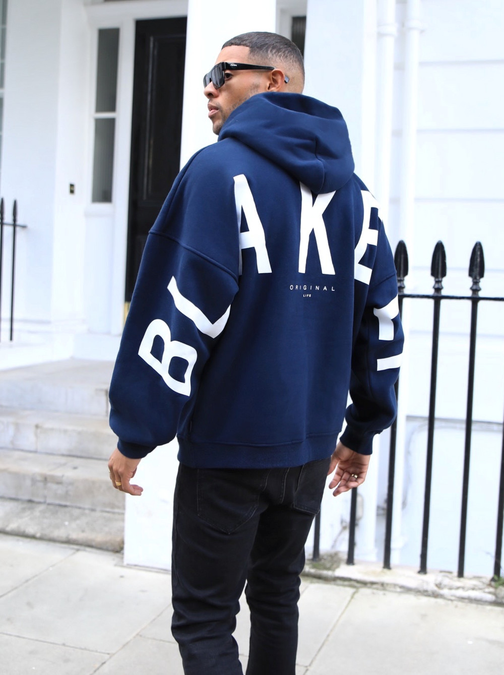 Blakely Idris Oversized Hoodie Navy Blau | KVF103596