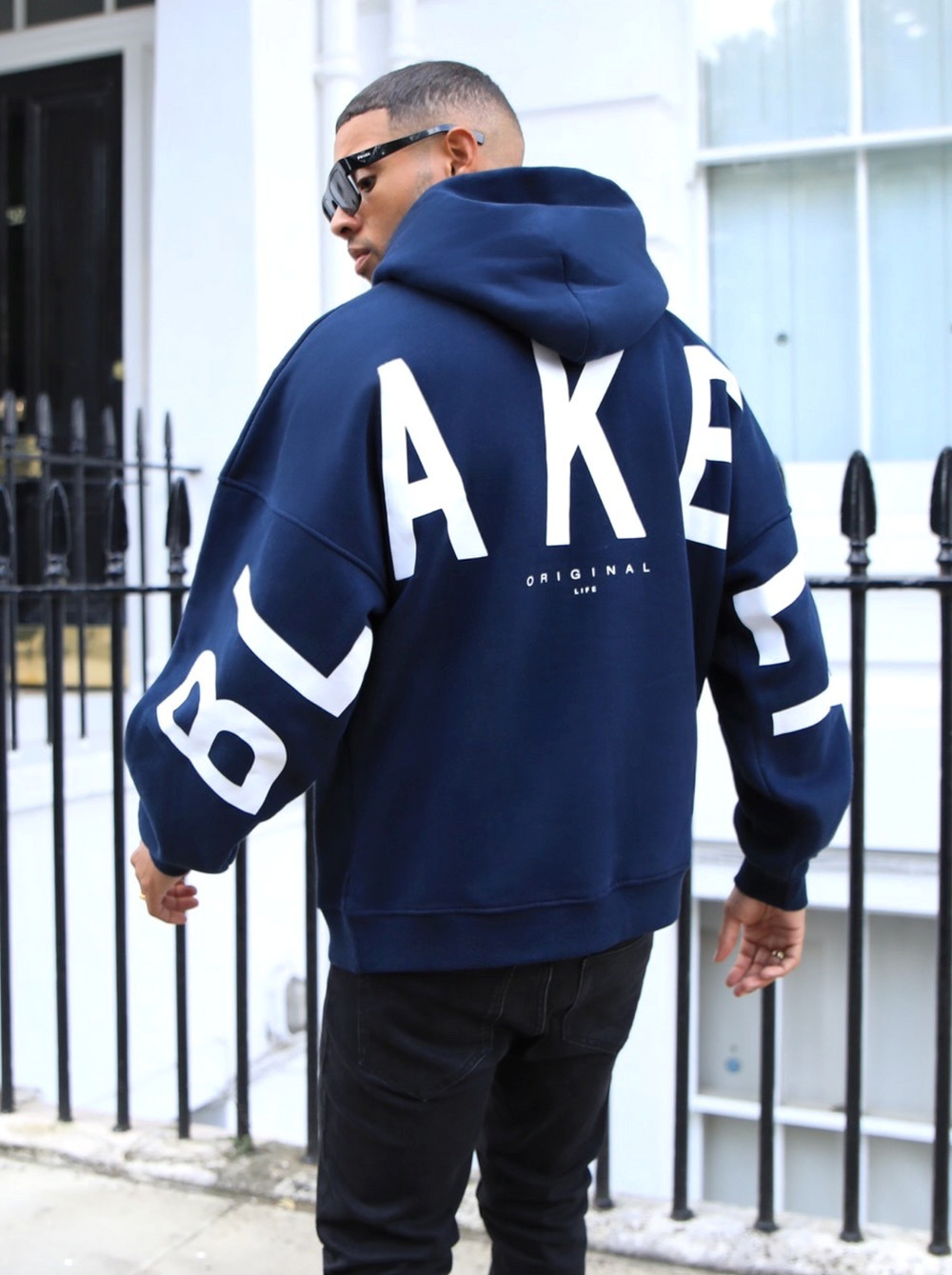 Blakely Idris Oversized Hoodie Navy Blau | KVF103596