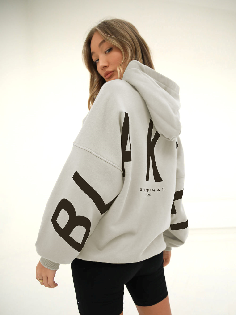 Blakely Isabel Oversized Hoodie Bone | QSI385417