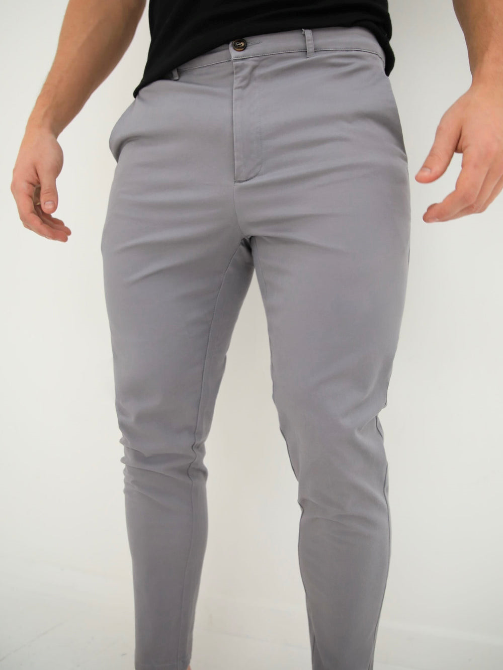 Blakely Kingsley Slim Fit Tailored Chinos Grau | OGS701489