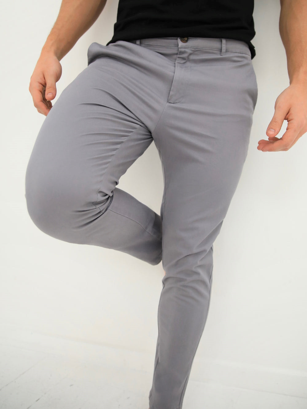 Blakely Kingsley Slim Fit Tailored Chinos Grau | OGS701489