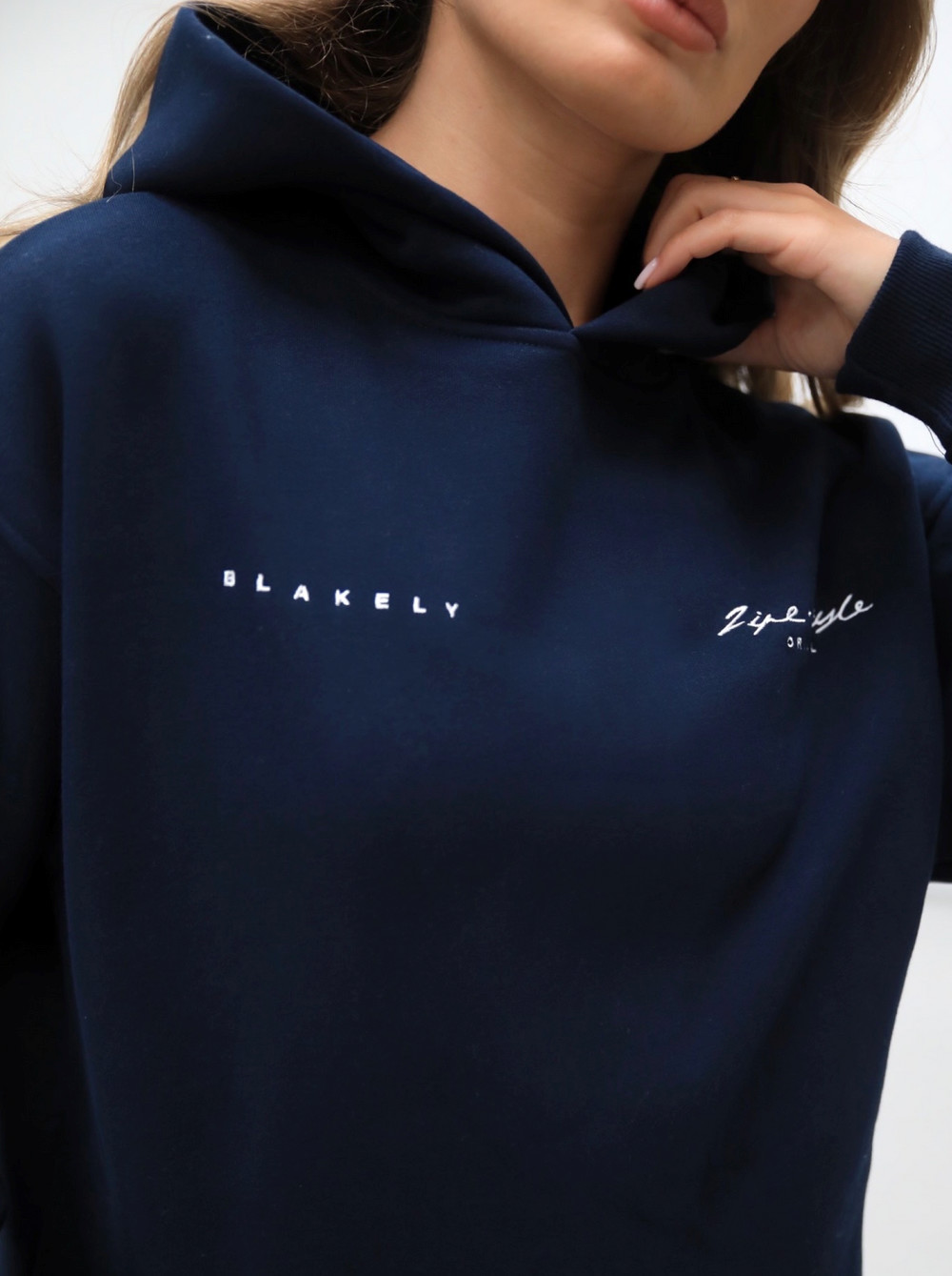 Blakely Life & Style Oversized Hoodie Navy Blau | EIT701452