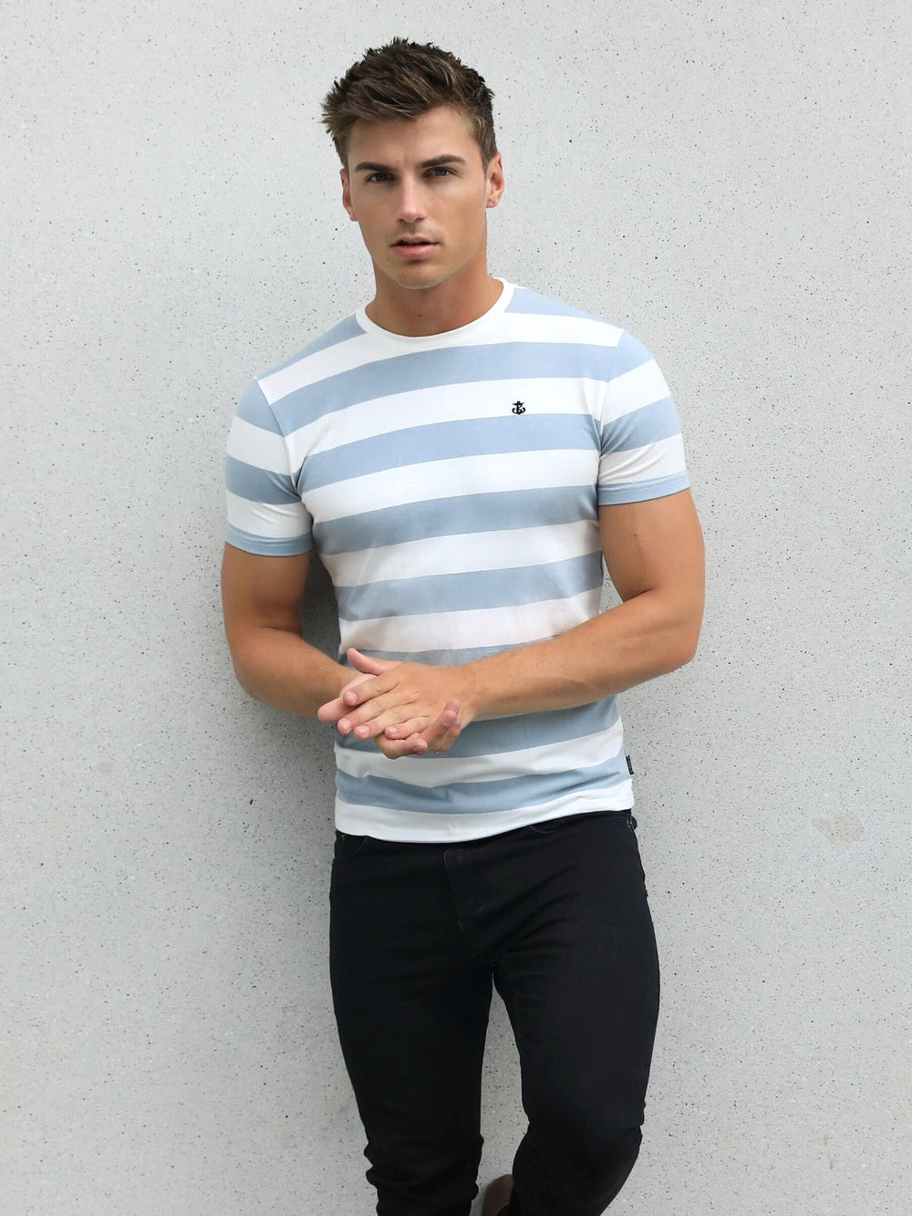 Blakely Loano Stripe T-Shirt Hellblau | YAX612843