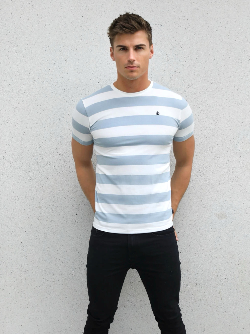 Blakely Loano Stripe T-Shirt Hellblau | YAX612843