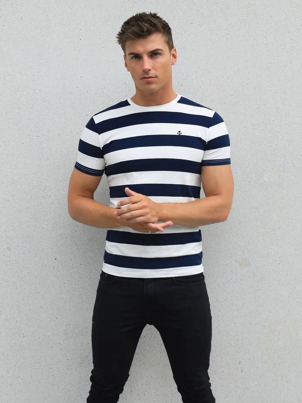 Blakely Loano Stripe T-Shirt Navy | LWA593124