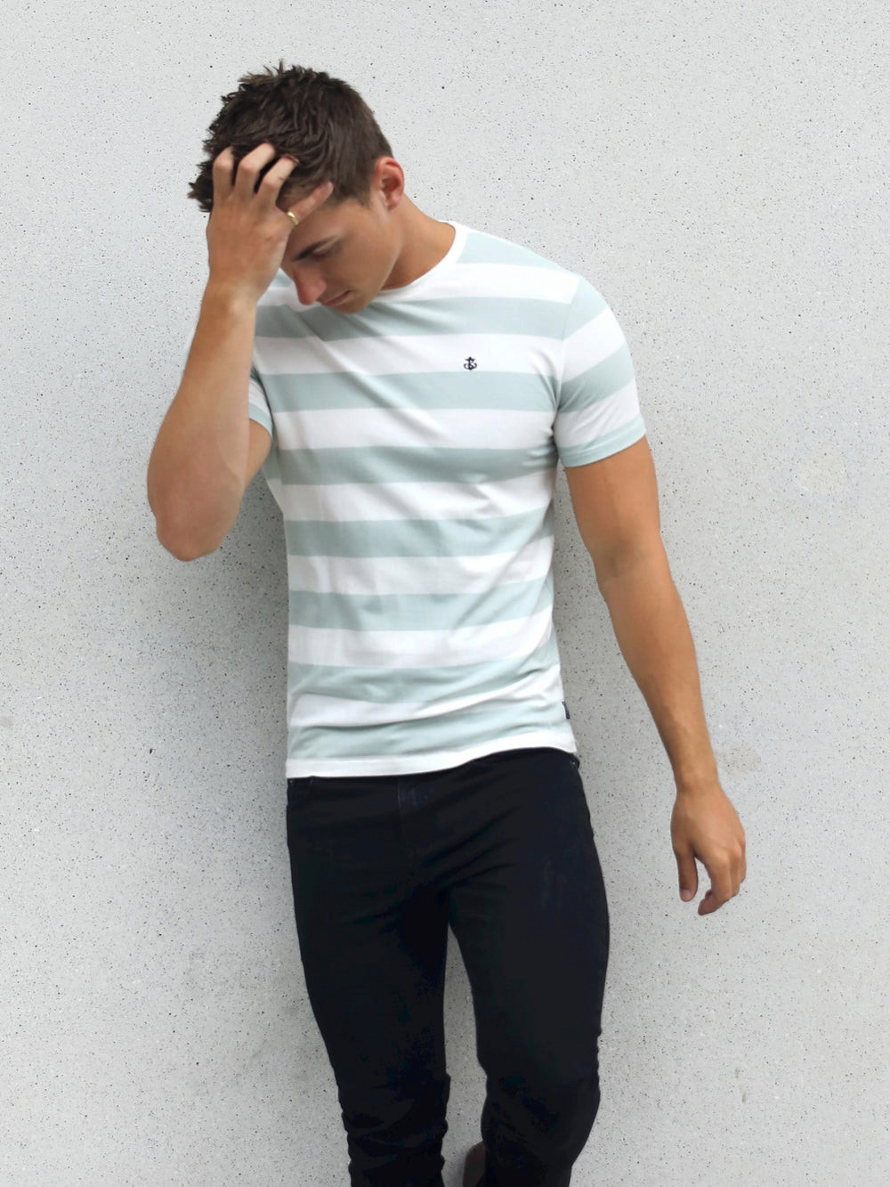 Blakely Loano Stripe T-Shirt Sage | NXG658031