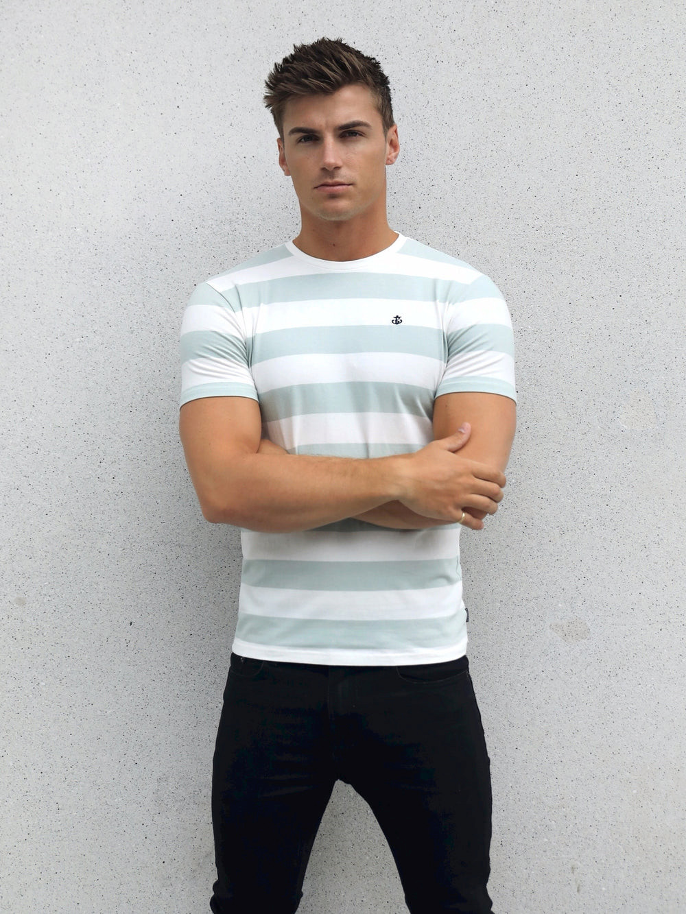 Blakely Loano Stripe T-Shirt Sage | NXG658031