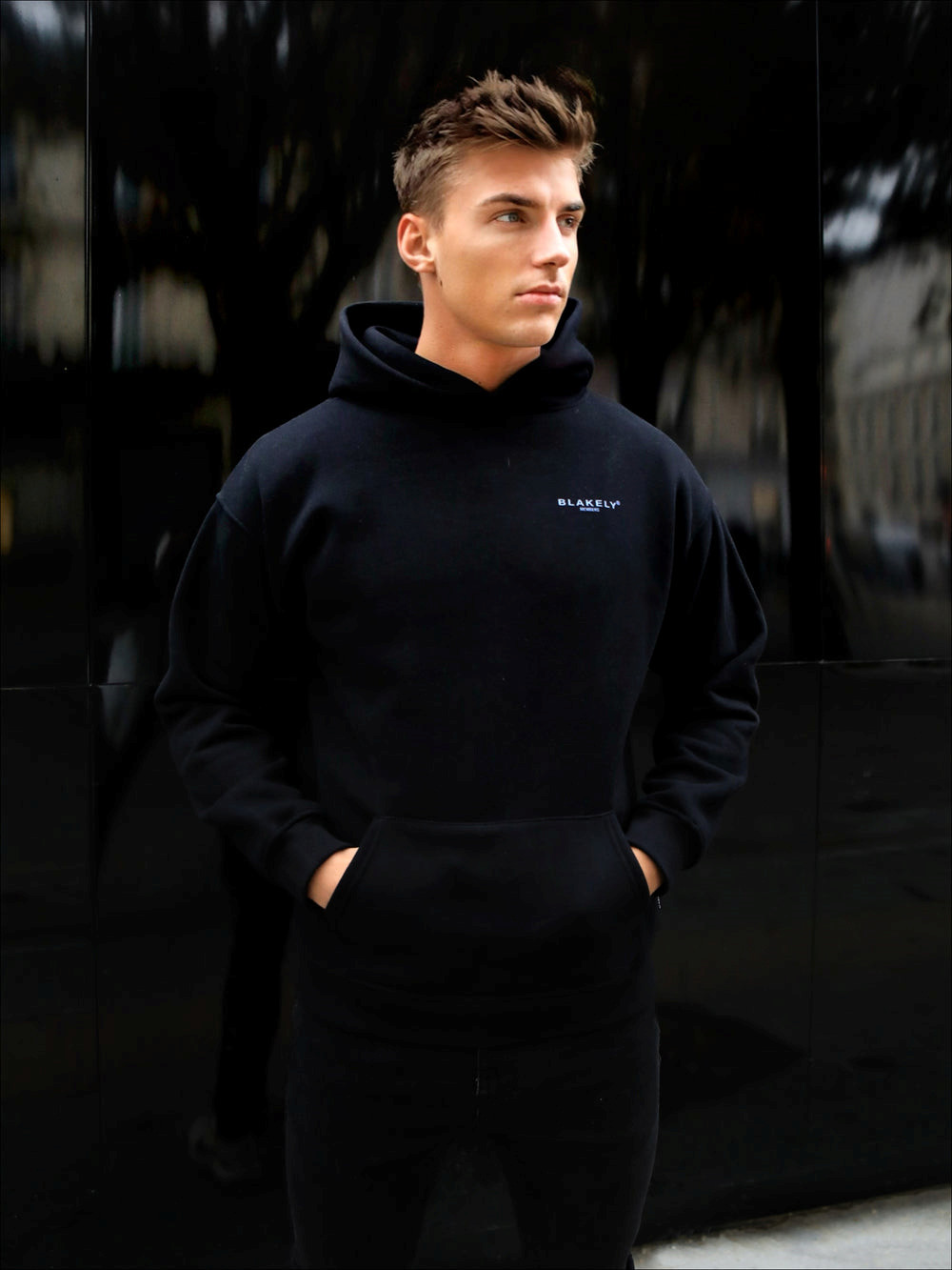 Blakely Members Relaxed Hoodie Schwarz Blau | DIN248561