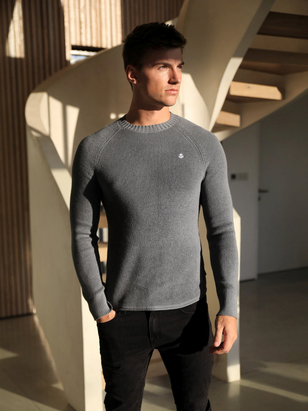 Blakely Olton Knit Jumper Graphite | ZYS089657