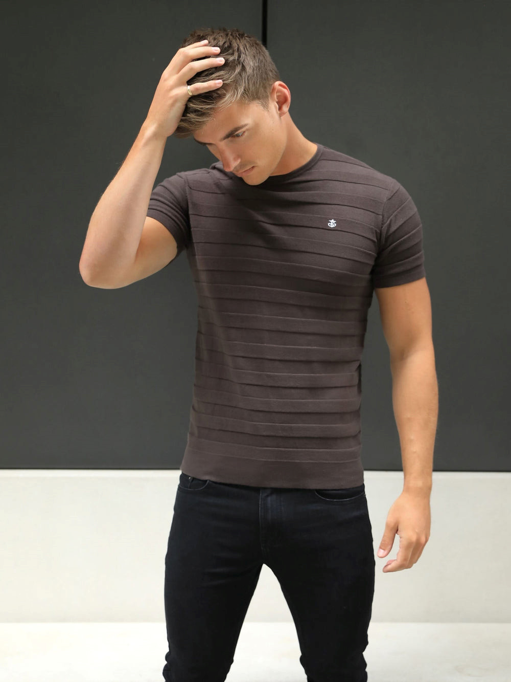 Blakely Raphello Stripe T-Shirt Braun | HMI894761